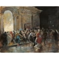 thumbnail image 2 of Eugenio Lucas Villamil 14x12 Black Ornate Wood Framed Double Matted Museum Art Print Titled: Arriving at the Theatre on the Night of a Masqued Ball (C. 1895), 2 of 5