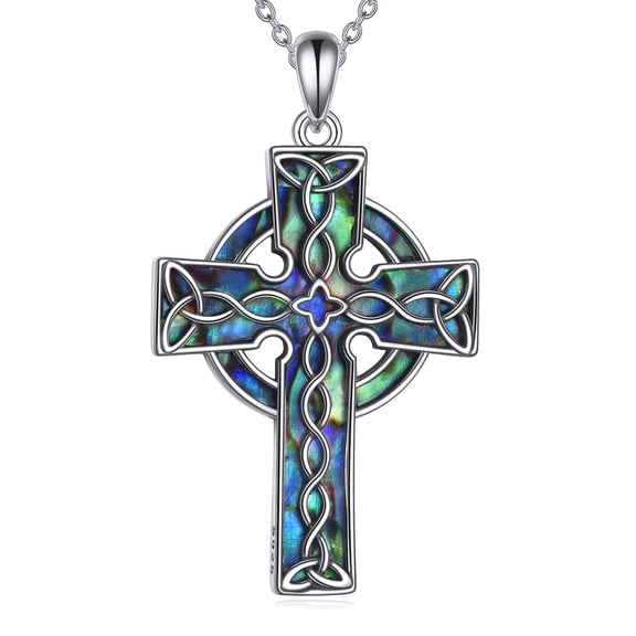 Celtic Cross Necklace 925 Sterling Silver Cross Pendant Celtic Jewelry Gifts for Women
