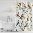 thumbnail image 4 of Bird Leaf Waterproof Fabric Shower Curtain,Spring Summer Tree Branch Farmhouse Retro Waterproof Fabric Shower Curtain for Bathroom Curtains Bathtubs Hotel Shower Curtains with 12 Hooks Stall 48x72in, 4 of 8