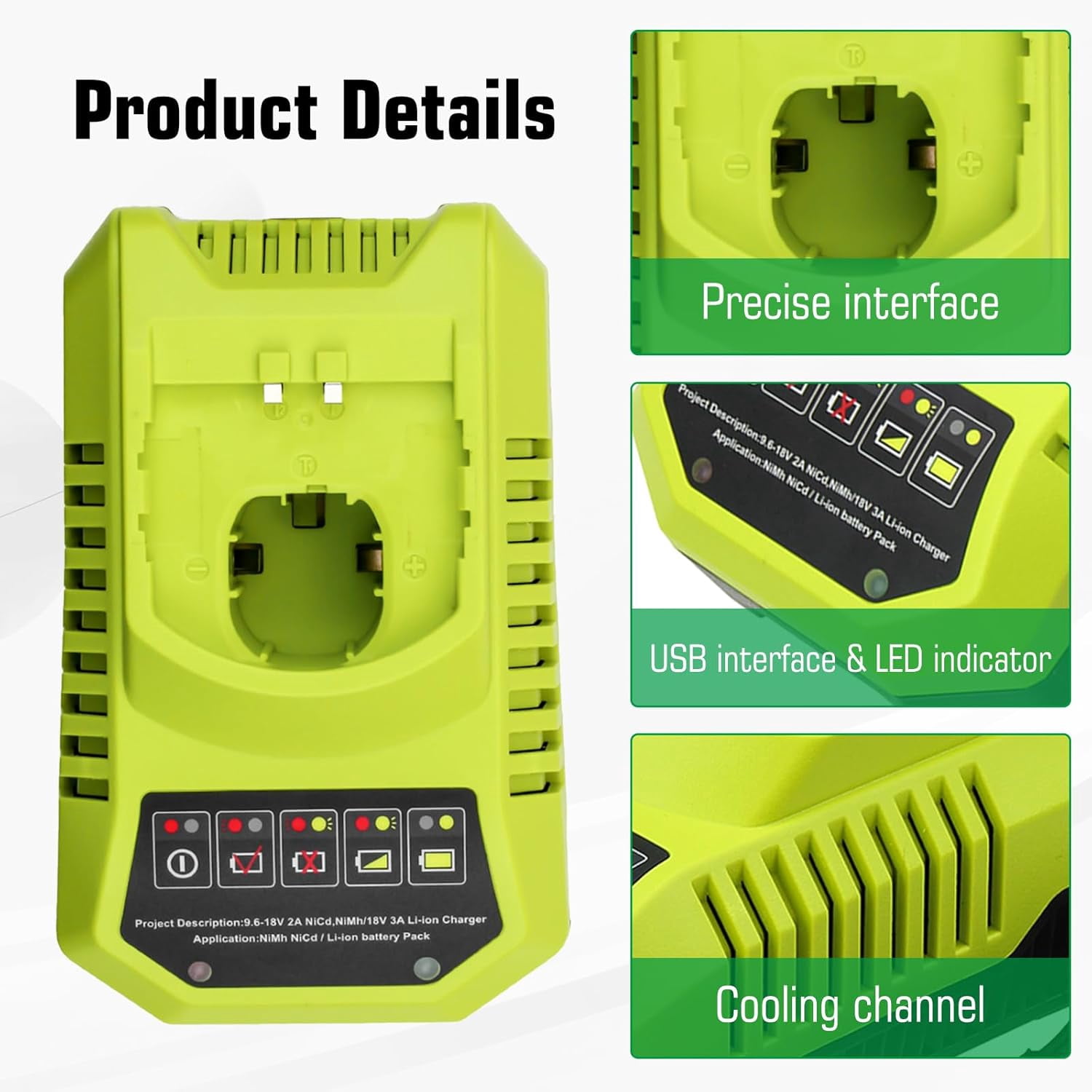 2-Pack 18V 8000mAh P108 Replacement Battery and P117 Charger Compatible with Ryobi 18 Volt Lithium Battery P102 P103 P104 P105 P107 P109 P108 P190 P122