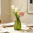 thumbnail image 6 of MYUNNIL Pinecone Shaped Glass Vase, 6" Conical Transparent Embossed Glass Flower Vase, Fall Farmhouse Floral Accessory for Home Mantel Table Office Shelf Decor, Green, 6 of 7