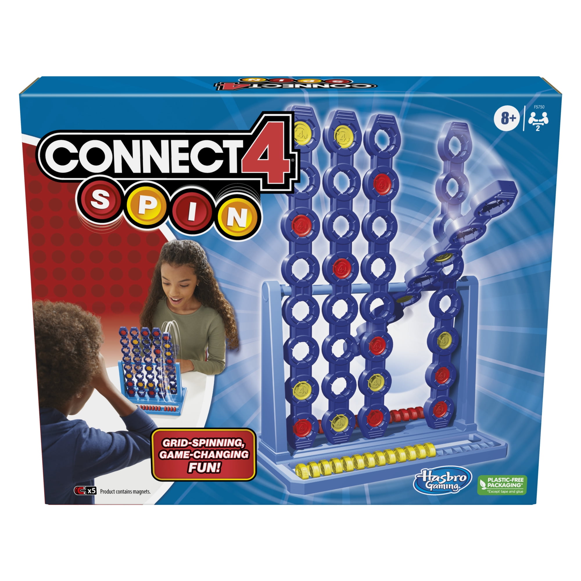 Connect 4 Spin Game, Features Spinning Connect 4 Grid, Board Game for Kids and Family