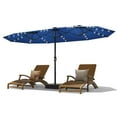 thumbnail image 7 of Riedhoff 15ft Large Patio Umbrella with Solar Lights and Base for Deck Poolside Backyard,Navy Blue, 7 of 7
