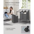 thumbnail image 4 of Clasificador de ropa SONGMICS - Cesta enrollable (3 bolsas, 45 L), color gris pizarra, 4 of 6