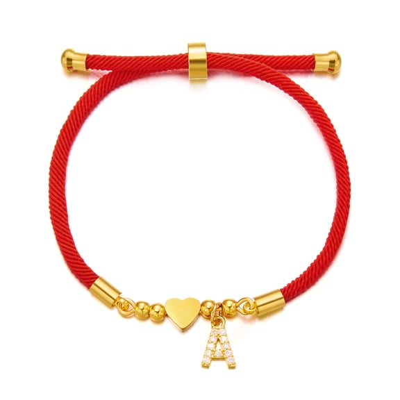 SKQIT Initial Bracelets for Women Men Initial A-Z Heart Letter Charm Bracelets Handmade Adjustable Rope Bracelets for Teen Girls Boy Mom Birthday Gifts