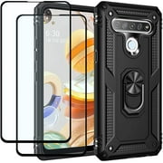 Strug for LG K61 / LG Q61 Case,Heavy Duty Shockproof Protection Built-in 360 Rotatable Ring Magnetic Car Mount Case