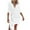 White, variant on Summer Saving Dresses for Women Plus Size, Women's Solid Color Spring/summer Short Sleeved V-neck Easy Breezy Linen Knotted Wrap Mini Dress(Blue,L)