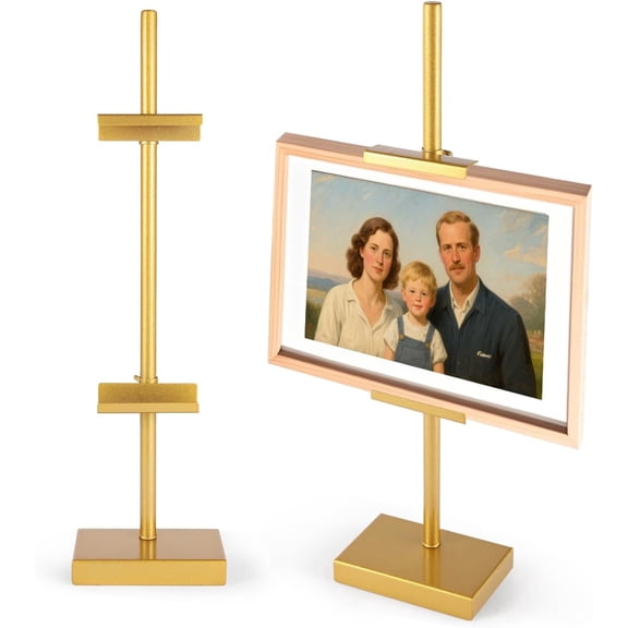 1pcs Adjustable Tabletop Easel for Picture Frames, Easel Stand for Display, Gold Picture Frame Stand(18inch)