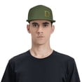 thumbnail image 4 of ZICANCN Alphabet D Pattern Baseball Caps, Trucker Hats for Men And Women, Adjustable Breathable Flat Caps, Moss Green, 4 of 6