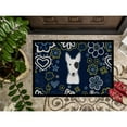 thumbnail image 3 of Carolines Treasures BB5060MAT 18 x 27 in. Blue Flowers Bull Terrier Indoor or Outdoor Mat, 3 of 4
