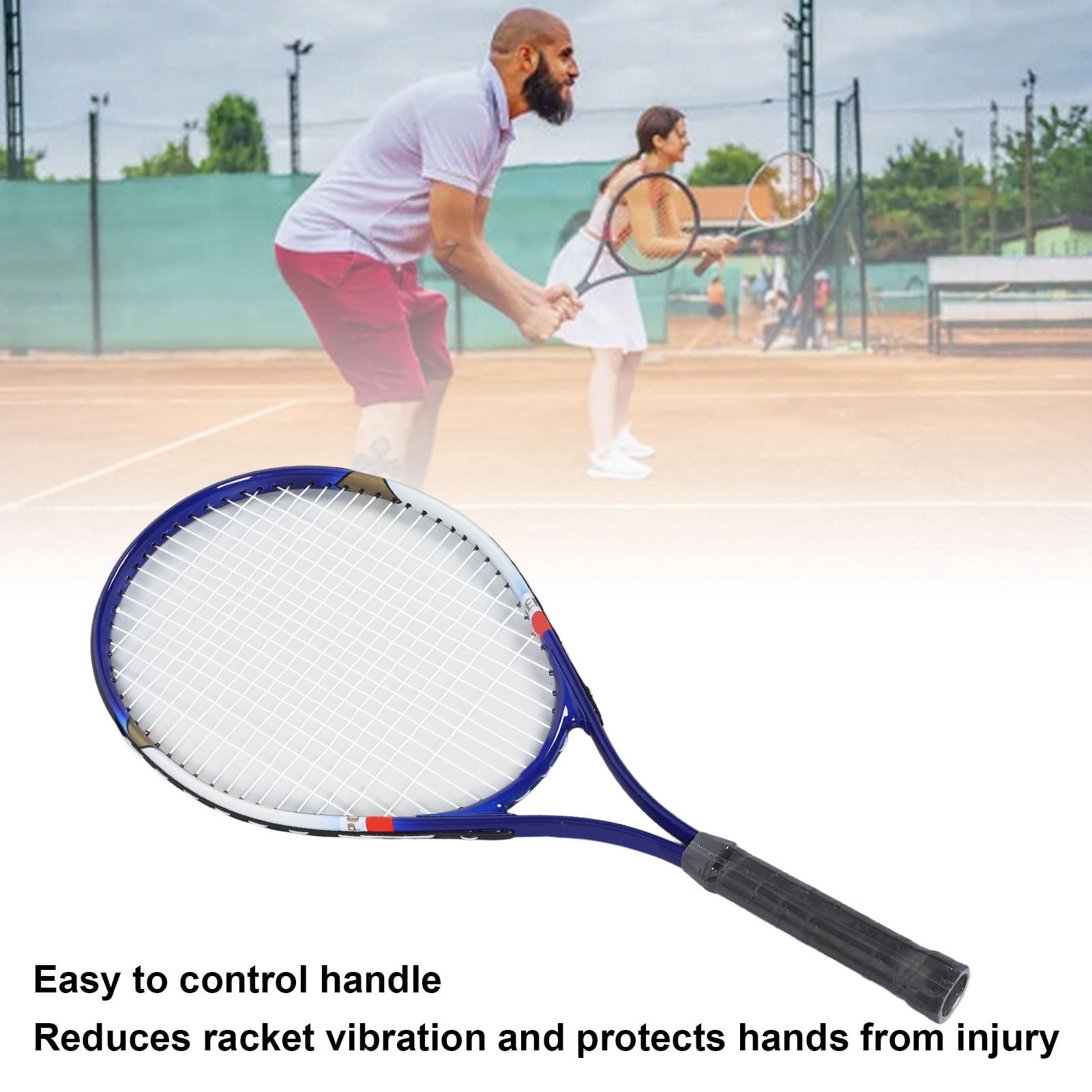 Riousery 27 Inch Tennis Racket for Adults Teens Aluminum Alloy Nylon Recreational Racquet with Bag, Blue (27 inches / 68.58 cm)