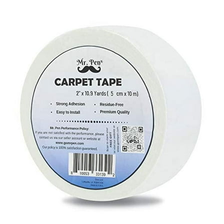 Mr. Pen- Double Sided Carpet Tape, 2 inch, Carpet Tape, Rug Gripper, Rug Tape, Carpet Tape for Wood Floors, Carpet Tape Double Sided, Rug Slip Stopper, Rug Anti Slip, Carpet Adhesive, Rug Holder