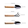 thumbnail image 3 of 3Pcs/Set Mini Garden Tools with Wooden Handle Shovels Claw Tool Kit, 3 of 8