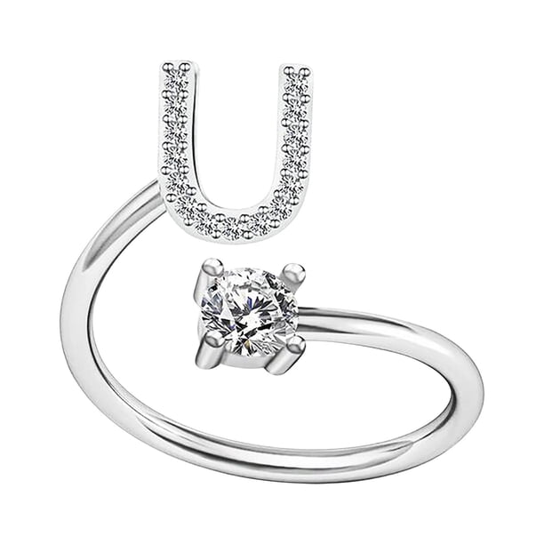 Anillos para mujer, regalos para mujer, moda femenina, apertura de pareja, letra de apertura, joyería, anillo