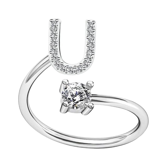TIMIFIS Rings Knuckle Stacking Rings Women's Fashion Opening Ring Couple Ring Opening Letter Ring Jewelry Rings for Women;Teen Girls;Man - Summer