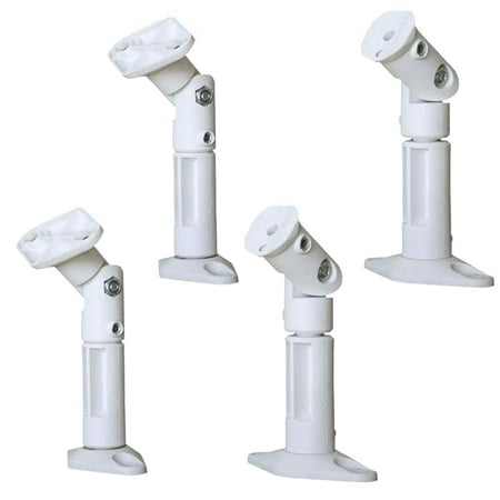VideoSecu 4 Packs of Satellite Speaker Mounts Mounting on Wall/ Ceiling Home Theater Surround Sound Brackets White