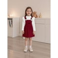 thumbnail image 4 of BemeyourBBs Toddler Baby Girls Fall Winter Outfit Rib Knit Shirt Tops with Corduroy Overall Dress Clothing Set, 4 of 9