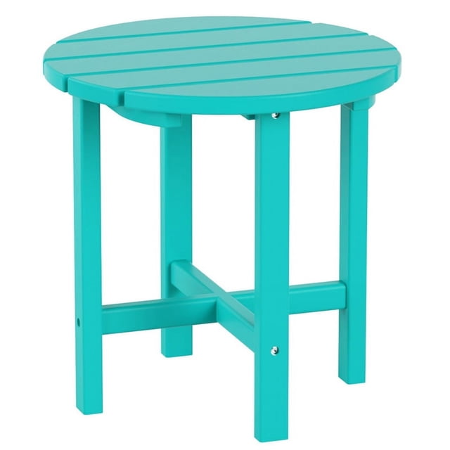 Afuera Living Contemporary Round 18" Adirondack Side Table in Turquoise