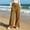 Brown, variant on Women Drawstring Elastic High Waist Side Slit Wide Leg Flow Pants Soft Stretch Athleisure Casual Loungewear Trousers White L