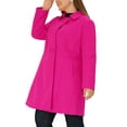 thumbnail image 5 of Agnes Orinda Women's Plus Size Winter Coats Notched Lapel Single Breasted Outerwear Elegant Long Trench Coat with Pocket 4X Hot Pink, 5 of 7
