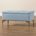 thumbnail image 4 of Bowery Hill Fabric Upholstered and Silver Finished Metal Storage Ottoman, 4 of 9