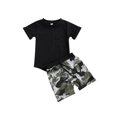 thumbnail image 1 of Sylvamorning Little Boys Outfit Short Sleeve Top Printing/Solid Color Shorts, 1 of 7