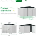 thumbnail image 4 of YODOLLA 10 x 10 ft. Outdoor Metal Storage Shed with Sliding Roof & Lockable Door in White for Patio, Garden& Backyard, 4 of 7