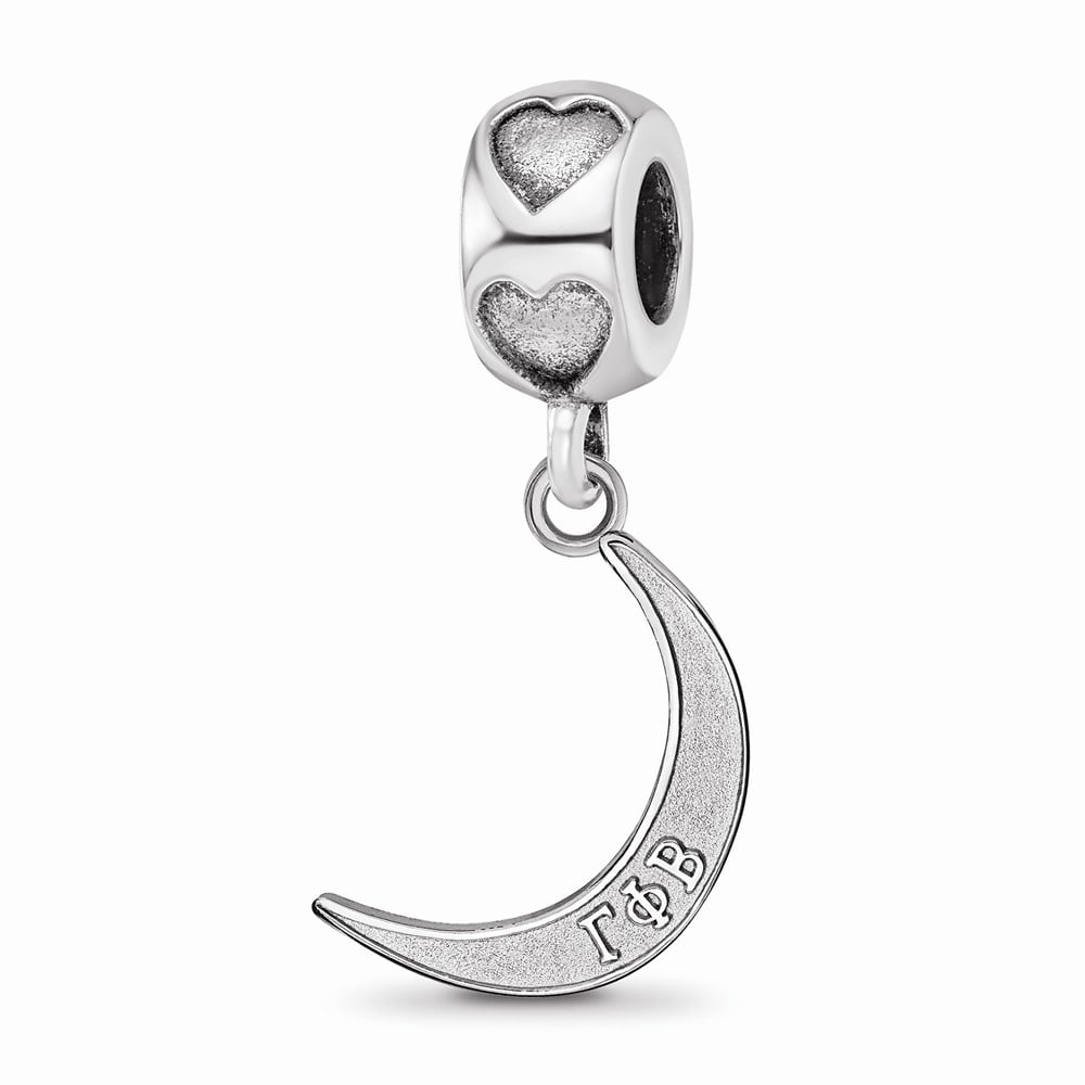 Sterling Silver Rh-plated LogoArt Gamma Phi Beta Large Hook and Clasp Bangle Sterling S Length: 7 in 