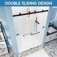 thumbnail image 6 of 56–60" W × 76" H Double Sliding Frameless Shower Door, 5/16" Tempered Glass, Stainless Steel Hardware, Matte Black Finish, 6 of 9