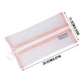 thumbnail image 3 of Yhmxh Pencil Pouch Clear Makeup Bags Nylon Mesh Pen Pouch with Zipper Pencil Case Stationery Storage Bag for Home Office Supplies Cosmetics Travel Accessories (Pink), 3 of 6