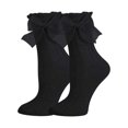thumbnail image 2 of WAYUTE Womens Socks Ruffle Lace Floral Jacquard Soft Breathable Vintage Fashion Mid Calf Socks for Dress Daily Casual Outfits, 2 of 5