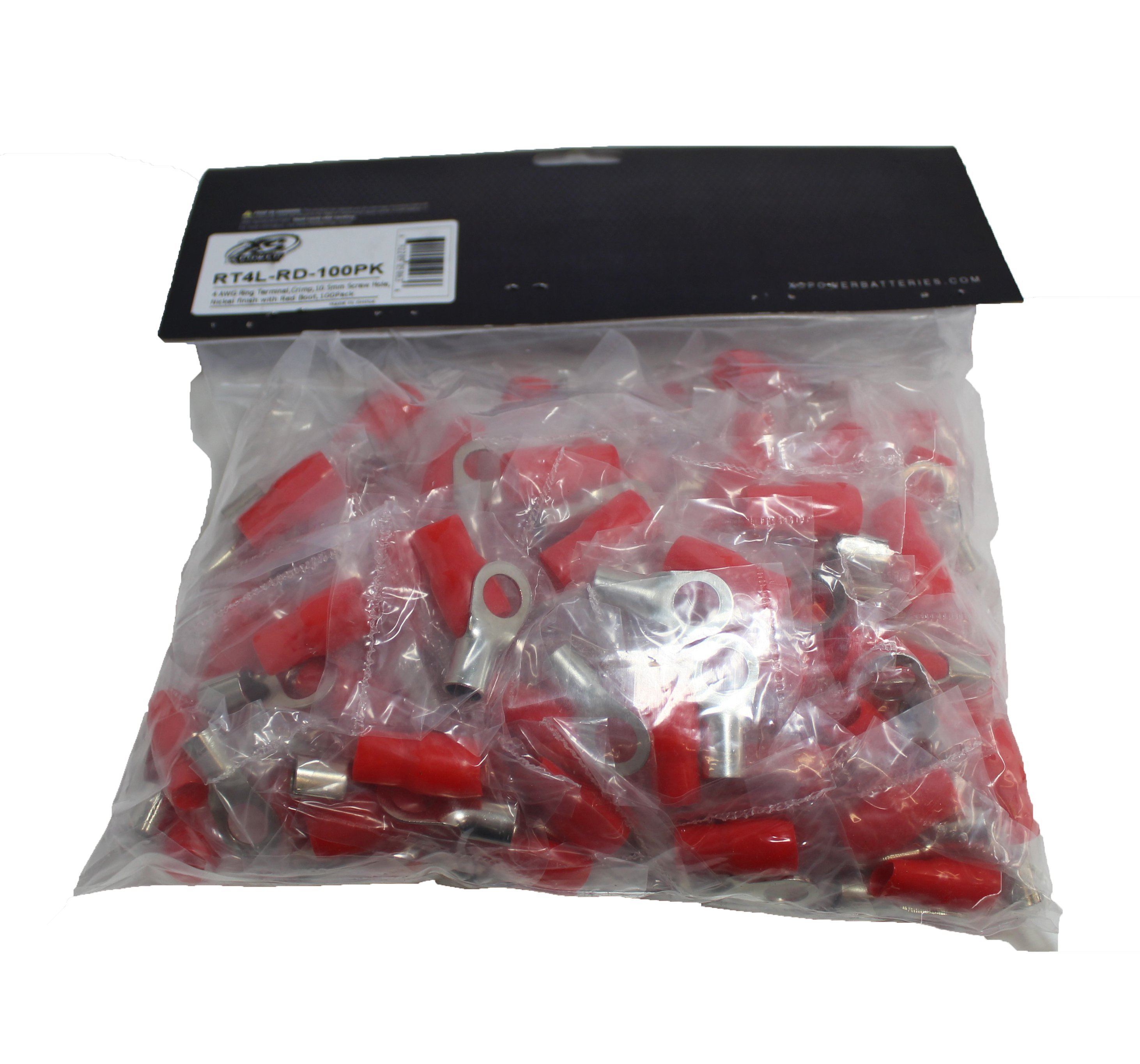 10 x XS Power Red 4 AWG 10.5MM Ring Terminals Nickle Plated XS-RT4L-RD - image 4 of 4