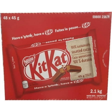Nestle Kit Kat Chocolate Bars, 48ct X 45g/1.6 oz