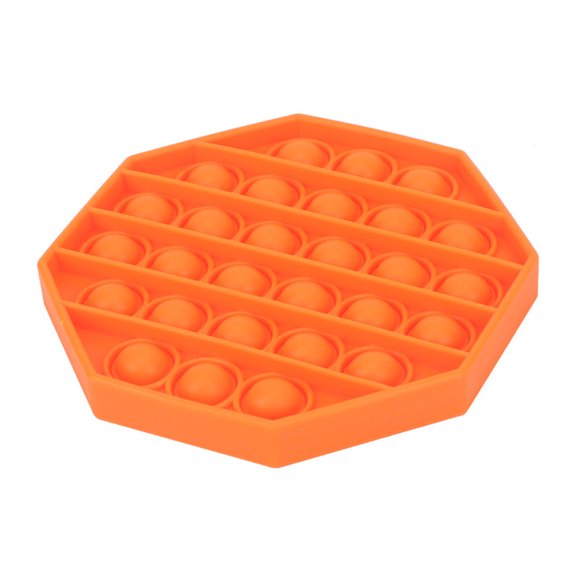 Amdohai Pop Bubble Fidget Sensory Toy Pure Compression Silicone Push Pop Bubble Sensory Toy - Stress Reliever Toy to Alleviate Bad Mood for Kids Adults(Octagon,Orange)