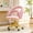 Pink + Gold, variant on Velvet Upholstered Adjustable Swivel Desk Chair, Bubble Tufted Accent Chair with Gold Metal Base, Rolling Office Chair for Living Room, Dining Room, Pink