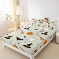 thumbnail image 3 of Homewish Ghost Witch Hat Broom Queen Sheets for Kids, Halloween Fall Pumpkin Queen Sheet Sets, 4-Piece, 1 Flat Sheet, 1 Fitted Sheet and 2 Pillowcases, 3 of 5