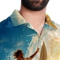 thumbnail image 5 of Surfing in Summer Men's Button Down Hawaiian Poplin Shirt Summer Beach Printed Casual Short Sleeve Unisex Shirts, 5 of 6