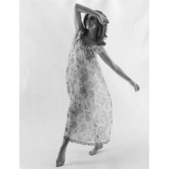 Young Woman Posing in a Nightie Poster Print - 18 x 24 in.