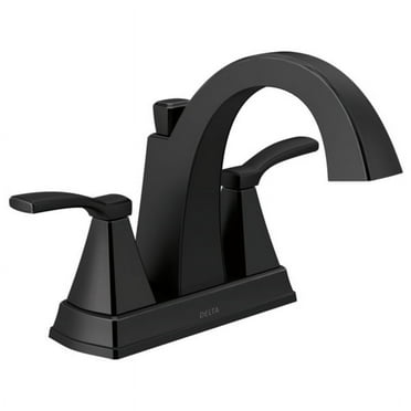 Delta Flynn Black Centerset Bathroom Faucet 4in Two-Handle Faucet