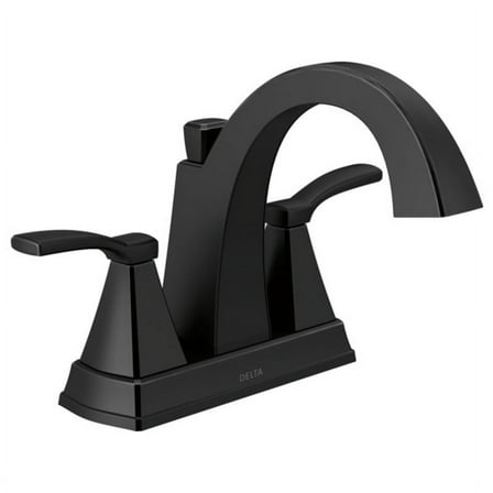 Delta 25768LF-BL Flynn Black Centerset Bathroom Faucet 4in Two-Handle Faucet Matte Black