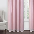 thumbnail image 6 of 2 Panels Blackout Curtains Draperies for Kids Girls Bedroom Living Room, Double Layers Blackout Grommet Window Curtains, Thermal Insulated Drapes, W52in*L84in, Pink, 6 of 9