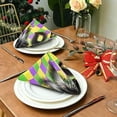 thumbnail image 3 of Coolnut Mardi Gras Cloth Napkins Set of 6, Oversized Washable Reusable Polyester Dinner Table Napkins for Family, Restaurant, Party Decor, 20 x 20 Inch, 3 of 7