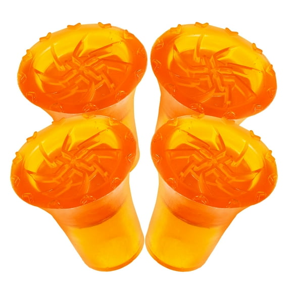 LOLIPPYY 4Pcs Orange Cane Tips Replacement Non Slip Durable Plastic Walking Stick Ends