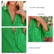thumbnail image 3 of Camisa informal holgada de mujer con cuello vuelto y manga larga en color puro color verde, 3 of 6