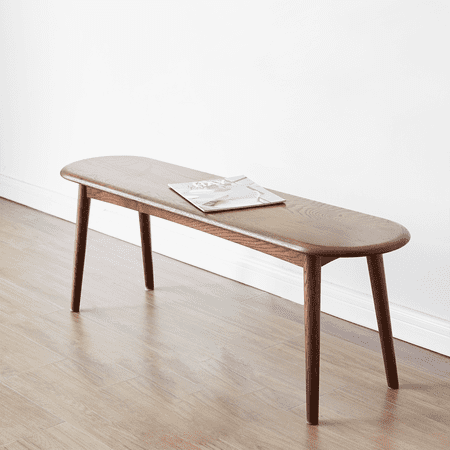 39 Walnut Dining Table Bench Skinny Bench | FAS-Grade Oak | Mid-Century Modern Style Narrow Bed End Entryway & Dining Room Accent Solid Wood Furniture