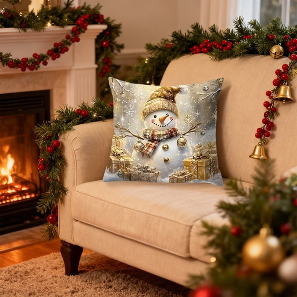 45 X 45cm Christmas Pillow Cover Holiday Decoration Sofa Decoration Pillow Cushion Cover