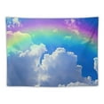 thumbnail image 5 of Creowell  Blue Sky Beautiful Rainbow Wall Tapestry, Abstract Air Beauty Northern Light Cloud Wall Hanging Large Tapestry Decoration Fiber White Hem Around for Dorm Room Bedroom 60x50inch, 5 of 6