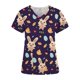 thumbnail image 3 of Ichuanyi Womens Swimsuits Clearance Women Short Sleeve V-neck Tops Uniform Easter Printed Pockets Blouse Nursing Ichuanyi Ichuanyi, 3 of 4