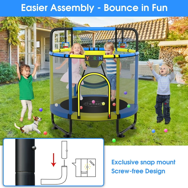 YORIN Trampoline for Kids, 5FT Toddler Mini Trampoline with