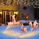 thumbnail image 1 of Costway Conjunto de 3 Renos Navideños Iluminados con 255 Luces Blancas Cálidas para Decoración, 1 of 9